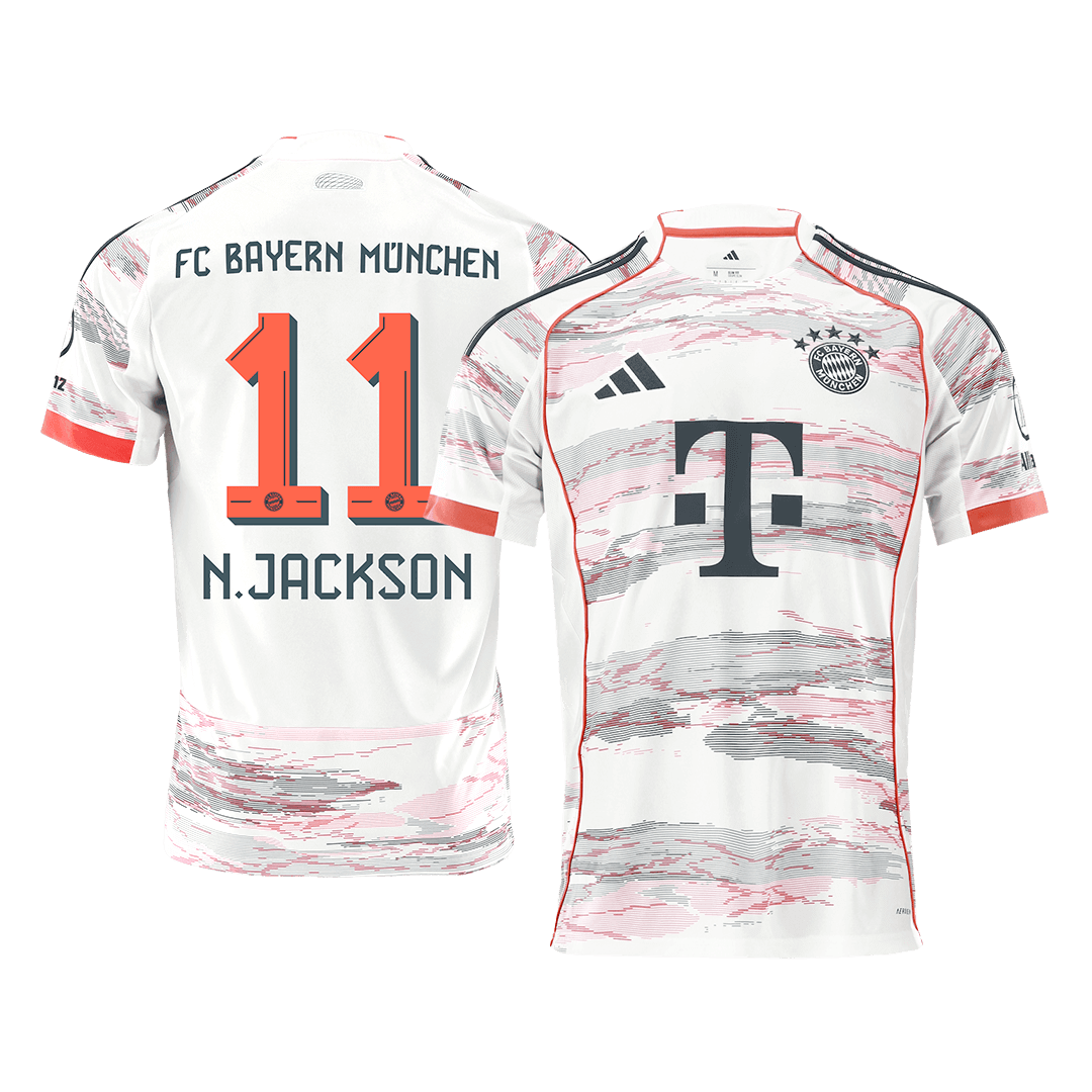 N.JACKSON #11 Bayern Munich Away Soccer Jersey 2025/26 White