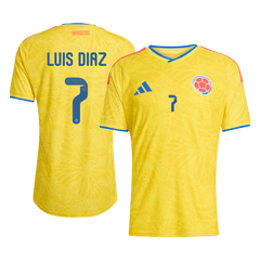 LUIS DíAZ #7 Player Version Colombia Home Soccer Jersey World Cup 2026 Yellow