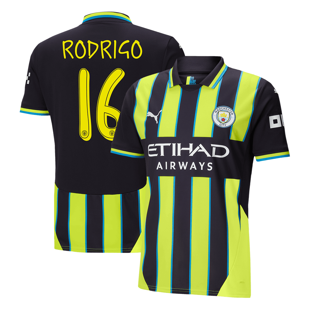 Manchester City RODRIGO #16 Away Soccer Jersey 2024/25 - UCL Edition