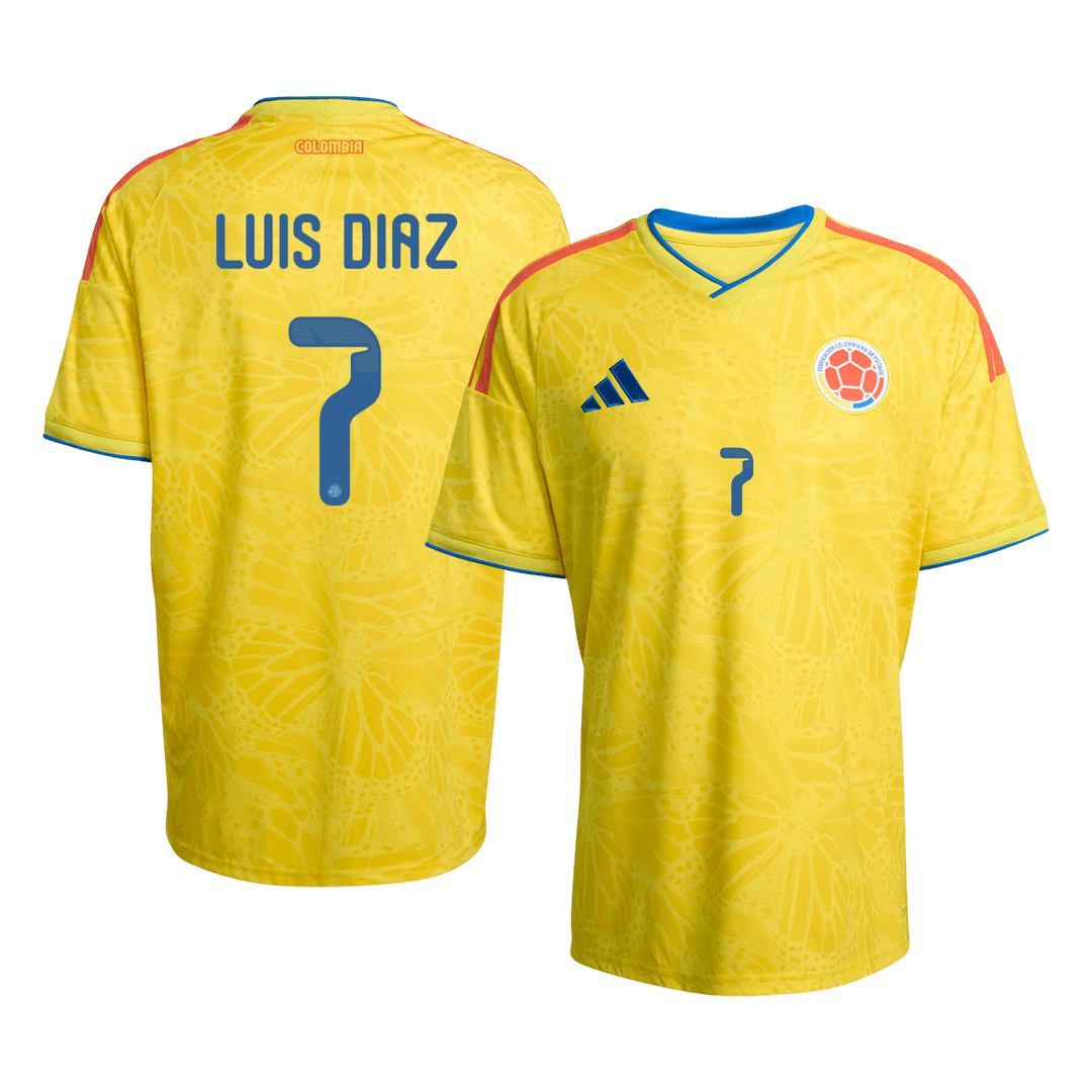 LUIS DíAZ #7 Colombia Home Soccer Jersey World Cup 2026 Yellow