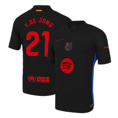 Barcelona F.DE JONG #21 Away Soccer Jersey Authentic 2024/25 - Spotify Logo Without Text