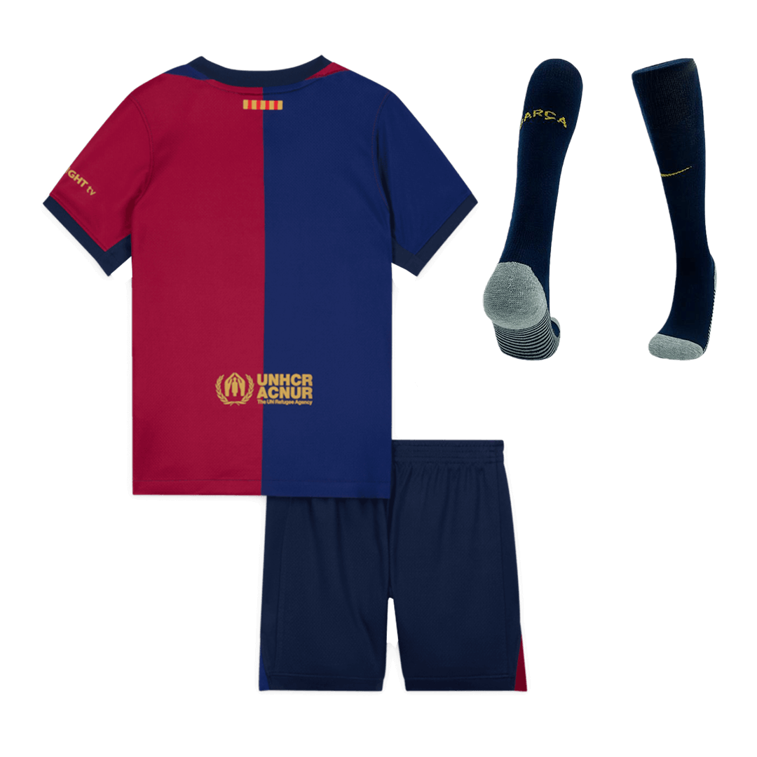 Maillot domicile Barcelone 2024/25 pour enfant (maillot, short, chaussettes)