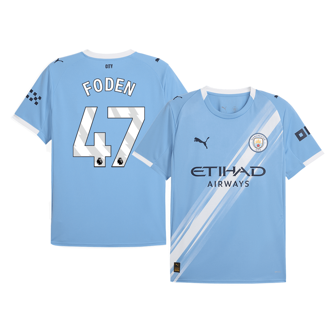 Maillot de football domicile Manchester City FODEN #47 2025/26 Bleu