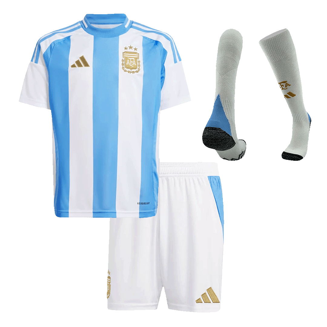 Maillot domicile Argentine Copa America 2024 pour enfant (maillot, short, chaussettes)
