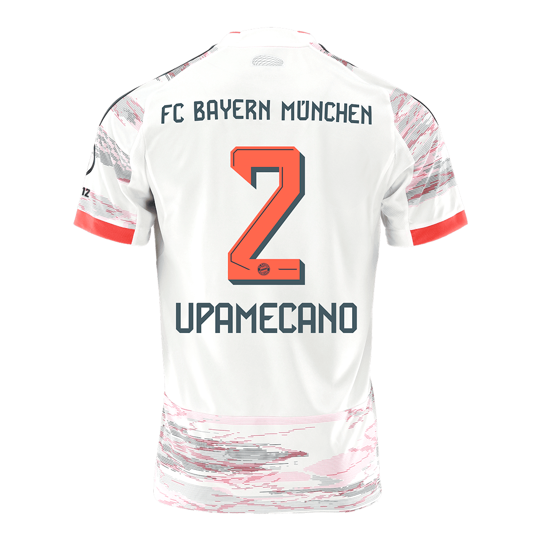 UPAMECANO #2 Bayern Munich Away Soccer Jersey 2025/26 White