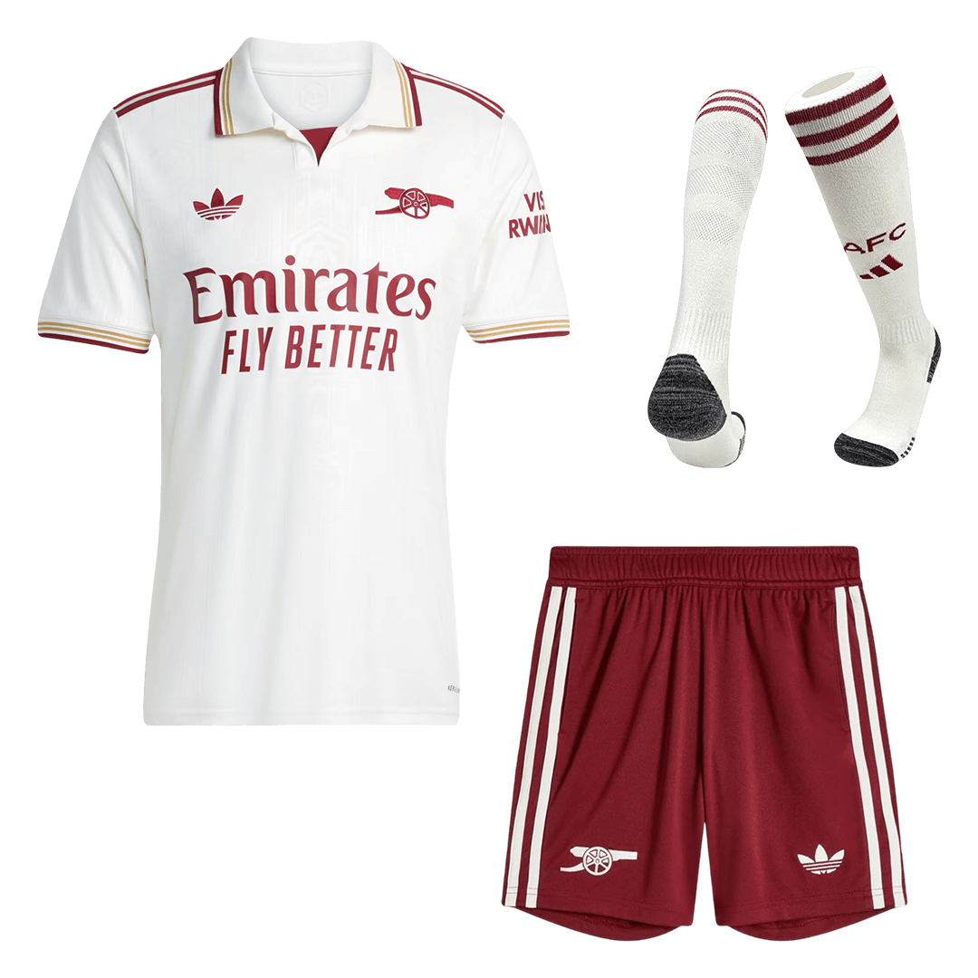 Arsenal Third Soccer Jersey Kit(Jersey+Shorts+Socks) 25/26  White