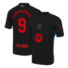 Barcelona LEWANDOWSKI #9 Away Soccer Jersey Authentic 2024/25 - Spotify Logo Without Text