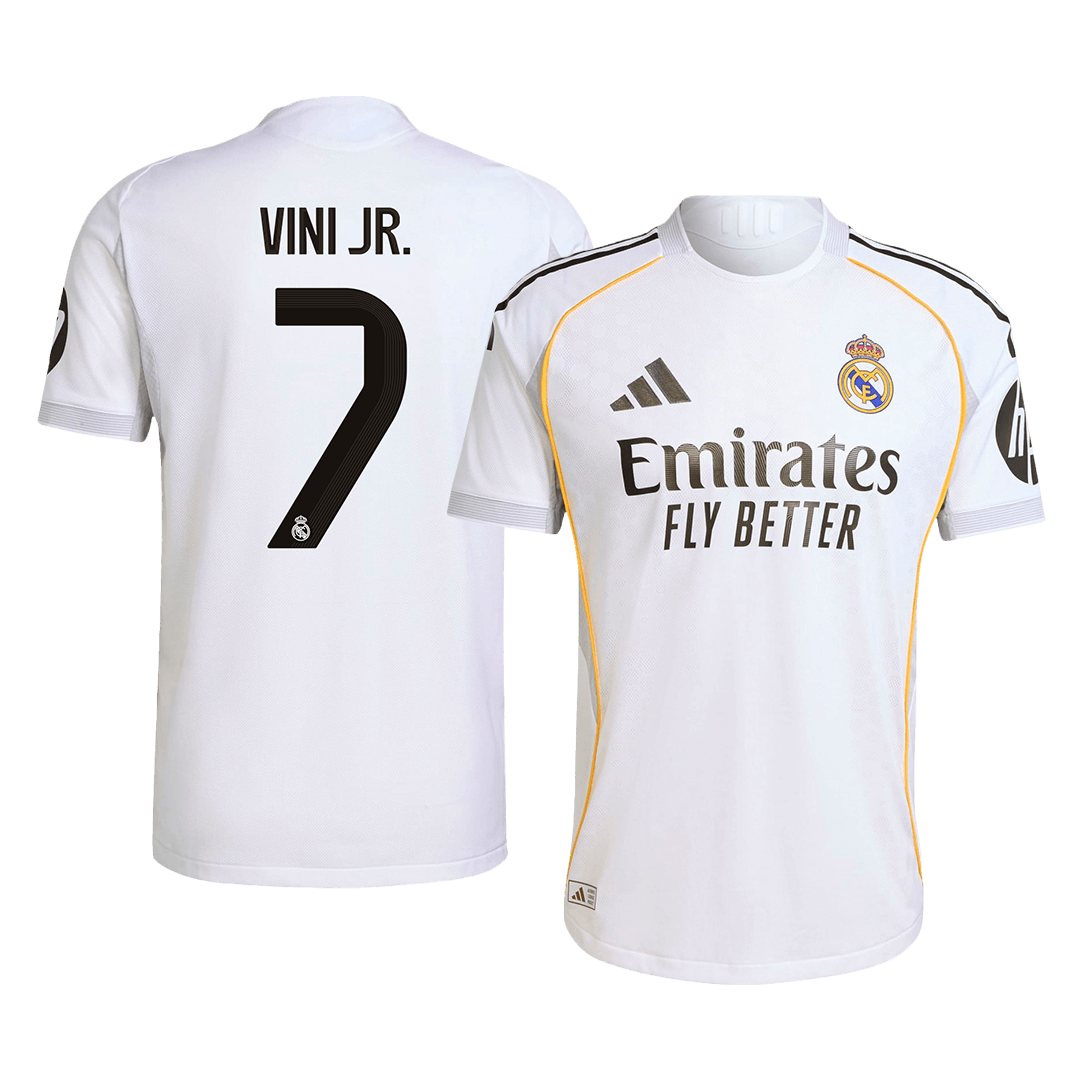 Maillot de football domicile authentique Real Madrid VINI JR. #7 2025/26