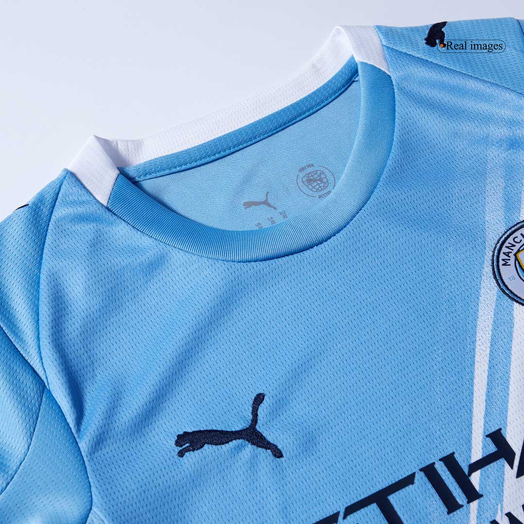 Kid's Manchester City Home Soccer Jersey Kit(Jersey+Shorts) 2025/26 Blue