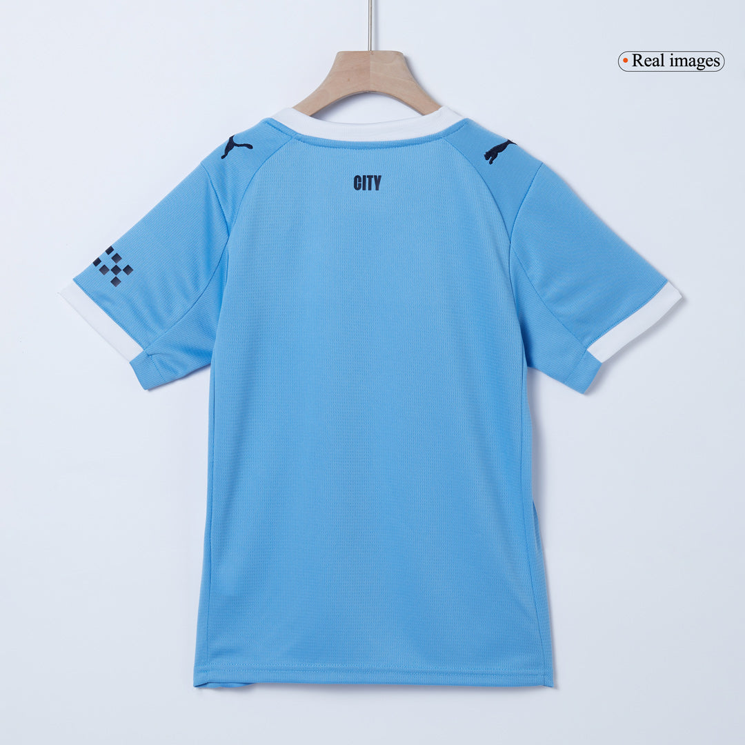 Manchester City Heim-Fußballtrikot-Set 2025/26 für Kinder (Trikot + Shorts)