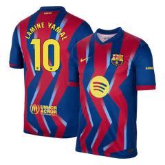 LAMINE YAMAL #10 Barcelona Fourth Soccer Jersey 25/26 Red&Blue