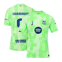 Barcelona LEWANDOWSKI #9 Third Away Soccer Jersey Authentic 2024/25- UCL（Spotify Logo Without Text）