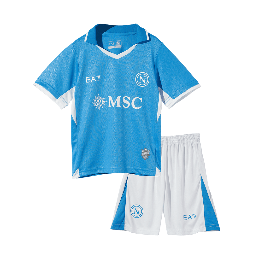 Napoli Heim-Fußballtrikot-Set 2024/25 für Kinder (Trikot + Shorts)