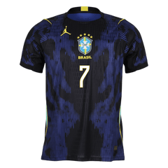 VINI JR. #7 Player Version Brazil Away Soccer Jersey World Cup 2026 Navy