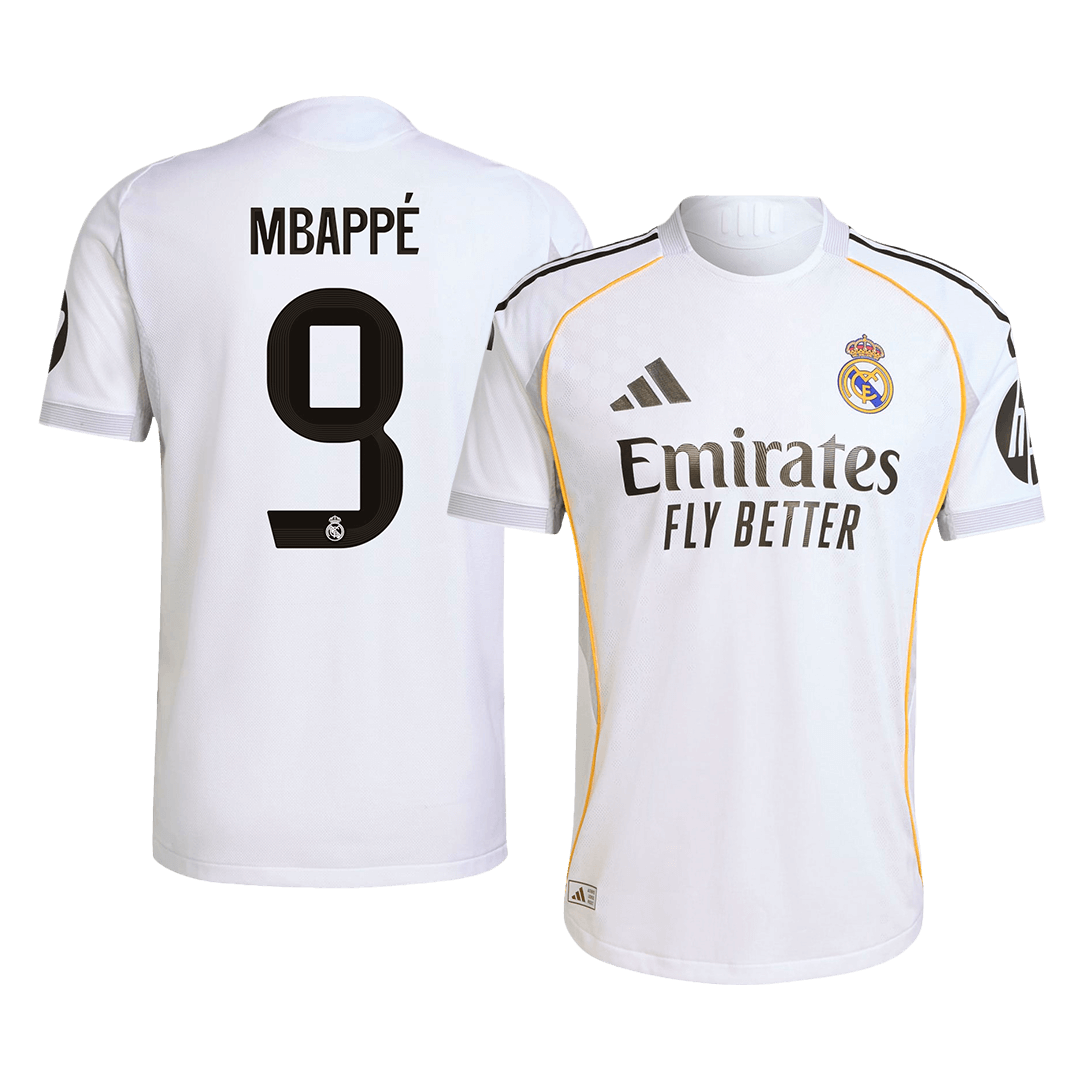 Maillot de football domicile authentique Real Madrid MBAPPÉ #9 2025/26