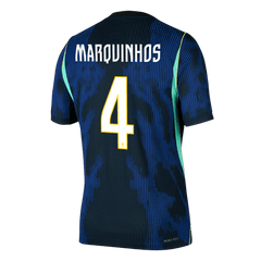 MARQUINHOS #4 Player Version Brazil Away Soccer Jersey World Cup 2026 Navy