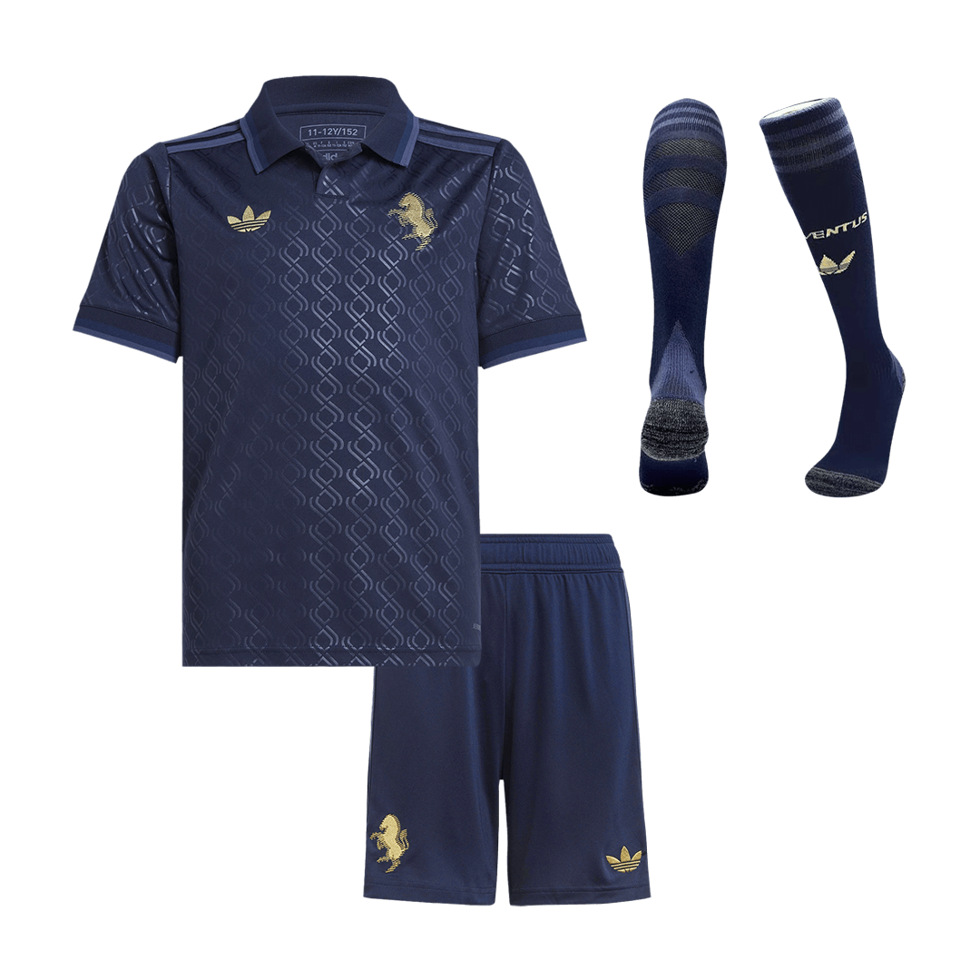 Juventus Auswärts-Fußballtrikot-Set 2024/25 für Kinder (Trikot + Shorts + Socken)