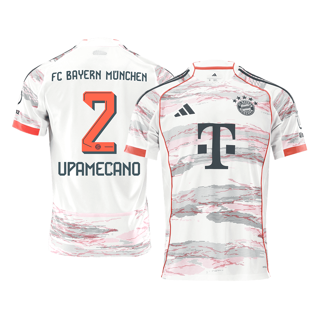 UPAMECANO #2 Bayern Munich Away Soccer Jersey 2025/26 White
