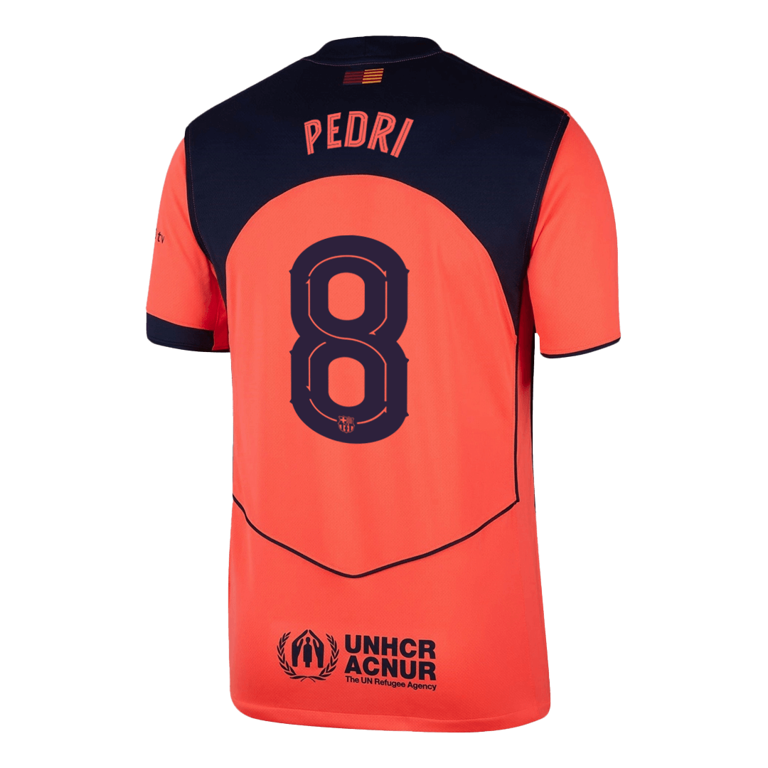 PEDRI #8 Barcelona Third Away Soccer Jersey 2025/26 Orange- UCL