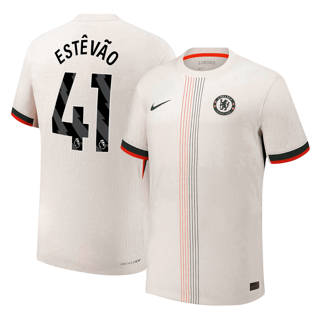 ESTÊVÃO #41 Authentic Chelsea Away Soccer Jersey 2025/26 White