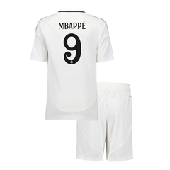 Real Madrid MBAPPÉ #9 Home Jersey Kit Kids(Jersey+Shorts)