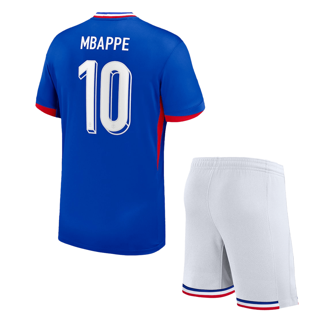 Maillot domicile France MBAPPE #10 EURO 2024 pour enfant (maillot + short)