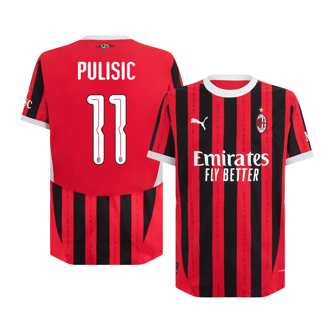 AC Milan PULISIC #11 Home Jersey Authentic 2024/25 - UCL Edition