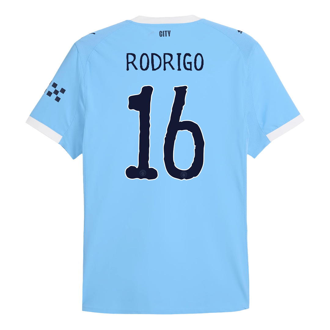 RODRIGO #16 Authentic Manchester City Home Soccer Jersey 2025/26 Blue - Club World Cup