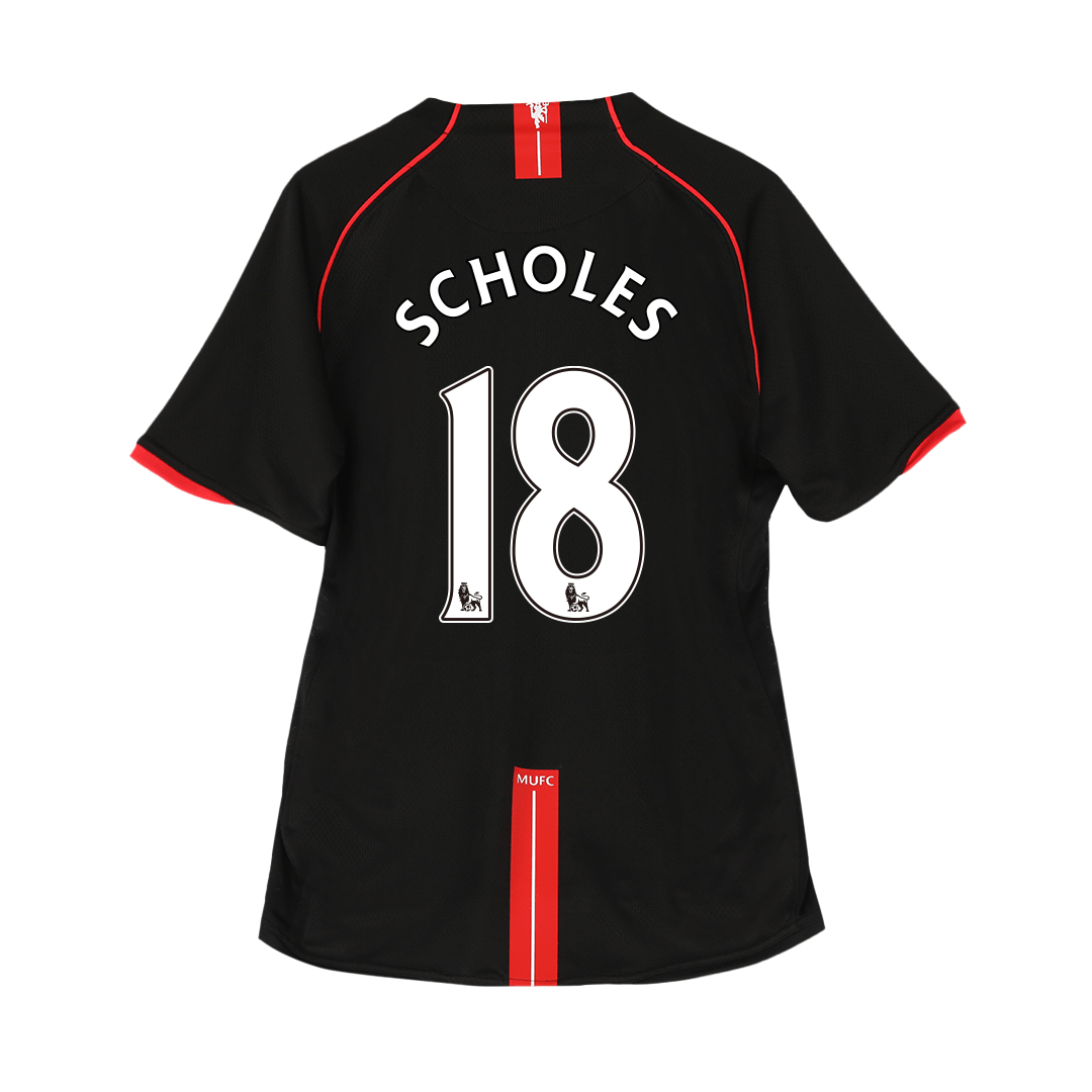 Manchester United SCHOLES #18 Away Soccer Jersey Retro 2007/08