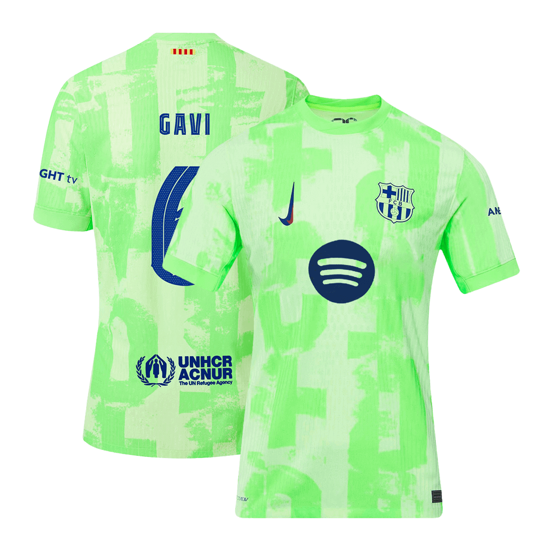 Barcelona GAVI #6 Third Away Soccer Jersey Authentic 2024/25- UCL（Spotify Logo Without Text）