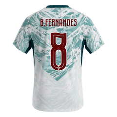 B.FERNANDES #8 Portugal Away Soccer Jersey World Cup 2026 White&Green