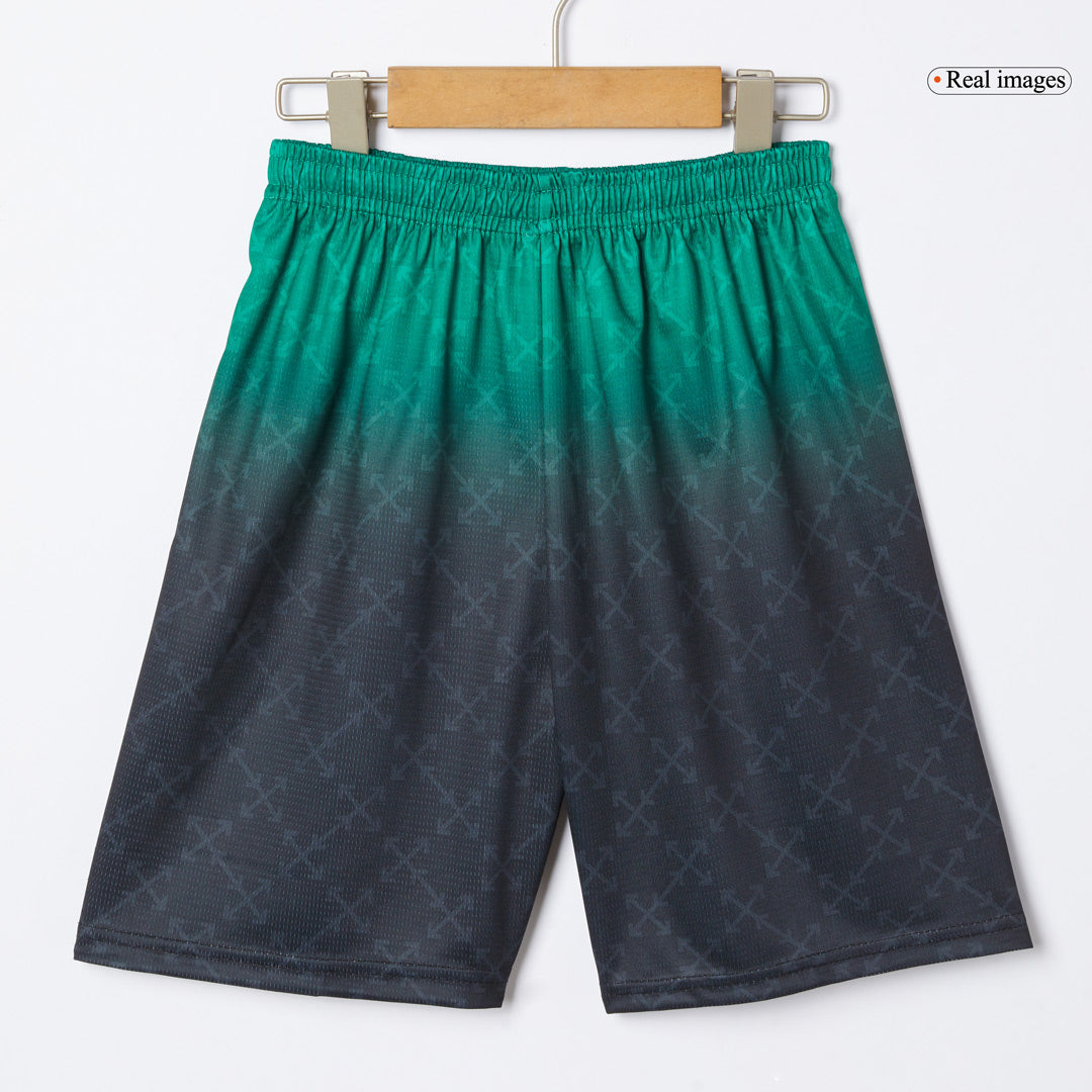 AC Mailand Viertes Auswärts-Fußballtrikot (Trikot + Shorts) 2024/25 Grün &amp; Schwarz für Kinder