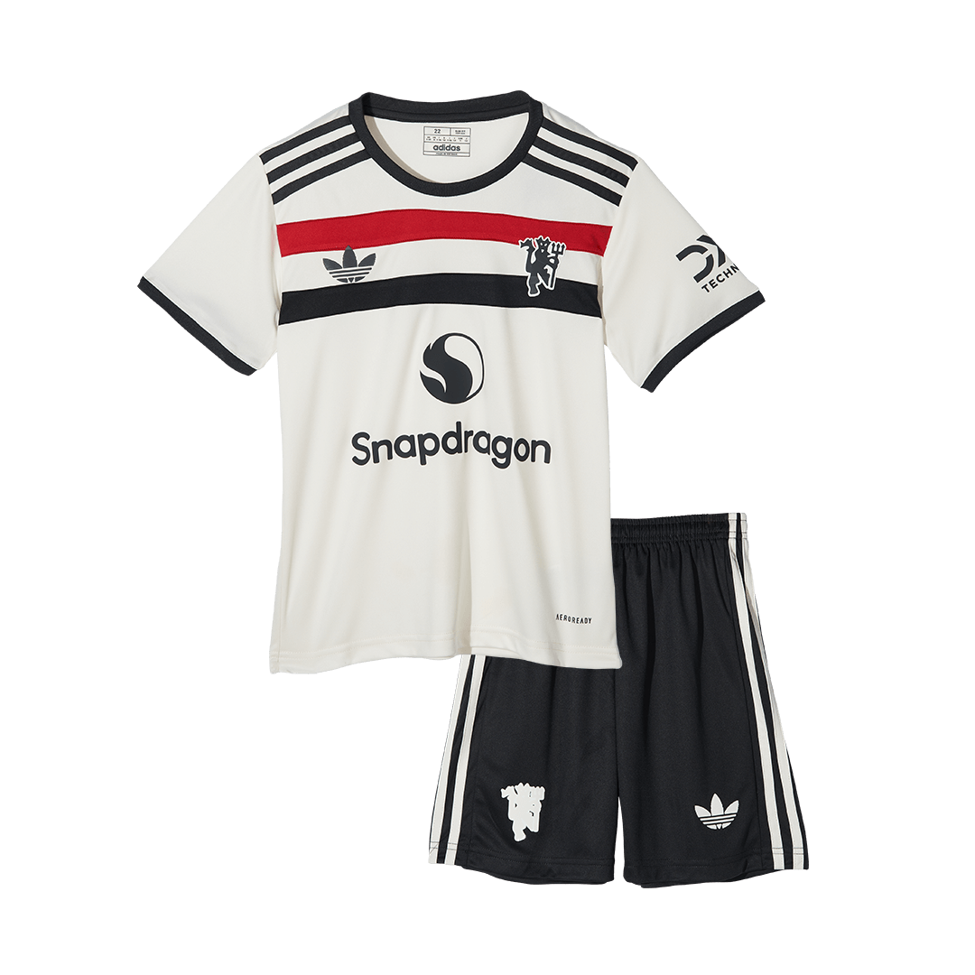 Manchester United Auswärts-Fußballtrikot-Set 2024/25 für Kinder (Trikot + Shorts + Socken)