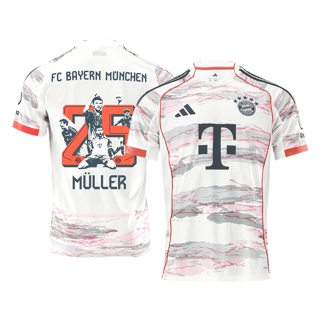 MÜLLER Special #25 Bayern Munich Away Soccer Jersey 2025/26 White