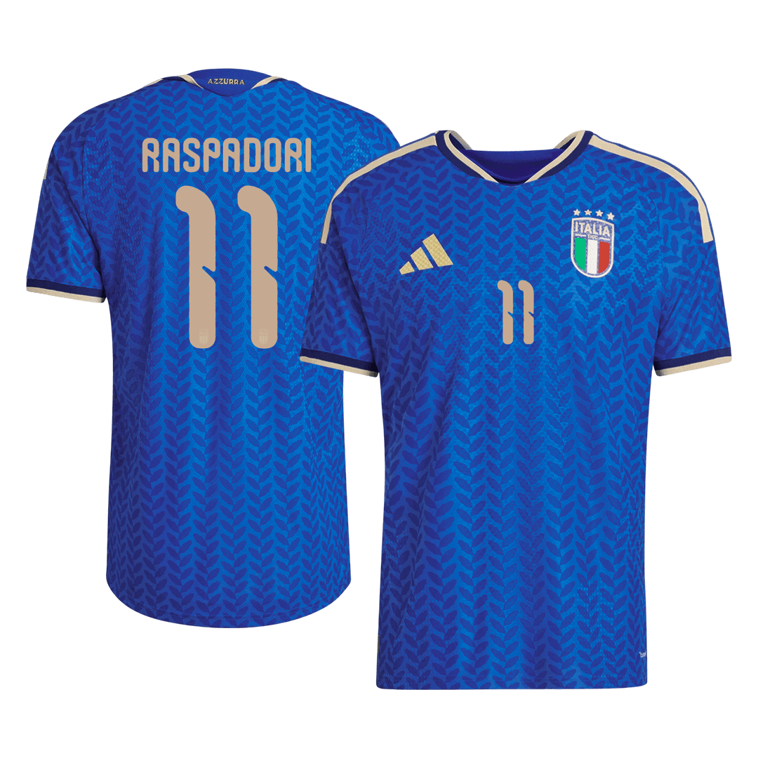 RASPADORI #11 Player Version Italy Home Soccer Jersey World Cup 2026 Blue