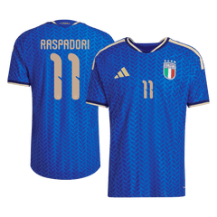 RASPADORI #11 Player Version Italy Home Soccer Jersey World Cup 2026 Blue