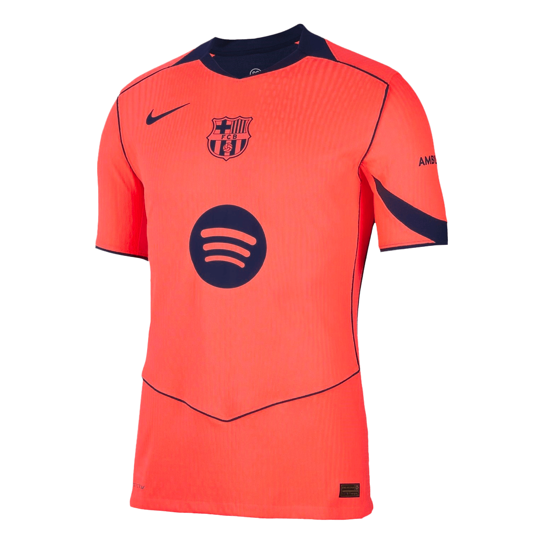 ROONY #19 Authentic Barcelona Third Away Soccer Jersey 25/26 Orange- UCL