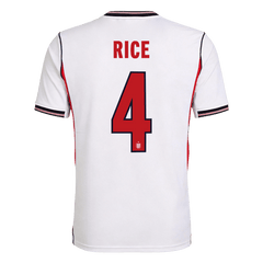 RICE #4 England Home Soccer Jersey World Cup 2026 White