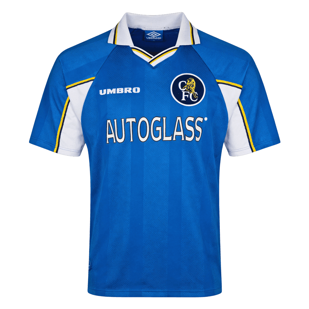 Men Retro Fan Version Chelsea Home Soccer Jersey 1997/99 Blue