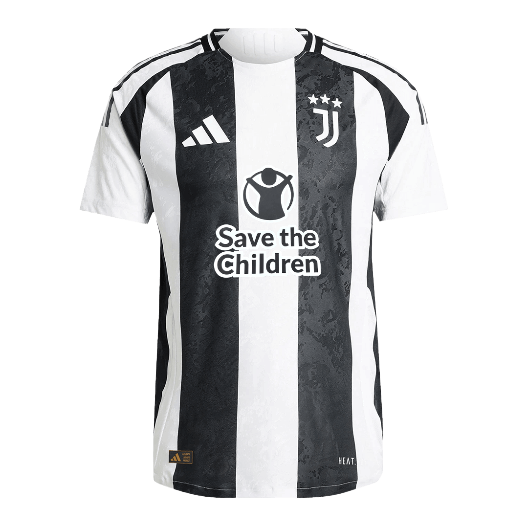 Juventus Home Soccer Jersey Authentic 2024/25- Save The Children Sponsor