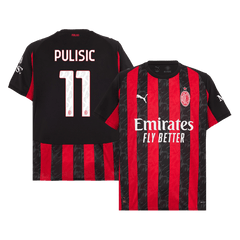 Maillot de football domicile AC Milan PULISIC #11 2025/26 rouge et noir