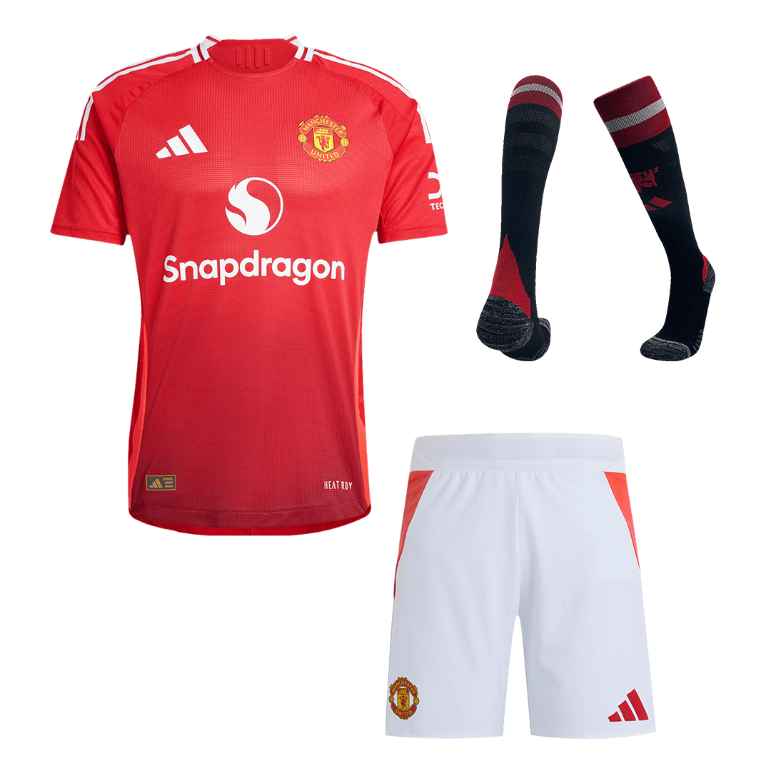 Manchester United Heim-Fußballtrikot-Set Authentic 2024/25 (Trikot + Shorts + Socken)