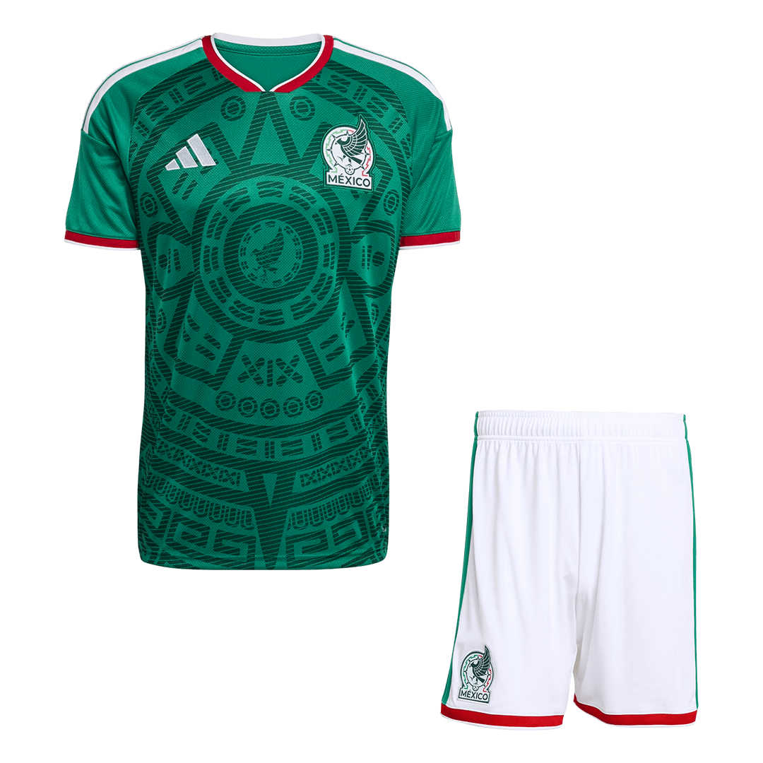Mexico Home Soccer Jersey Kit(Jersey+Shorts) World Cup 2026 Green