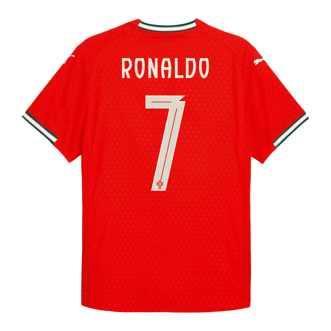 Maillot de football domicile Portugal Ronaldo #7 authentique 2025