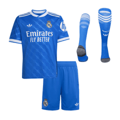 Kid's Real Madrid Third Away Soccer Jersey Kit(Jersey+Shorts+Socks)  25/26 Blue