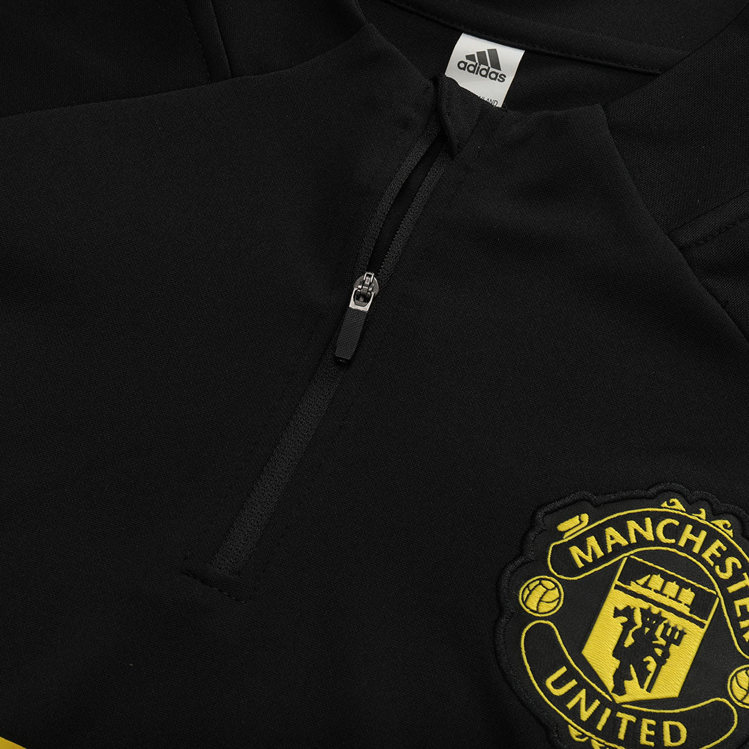 Manchester United Zipper Sweatshirt Kit(Top+Pants) 25/26 Black