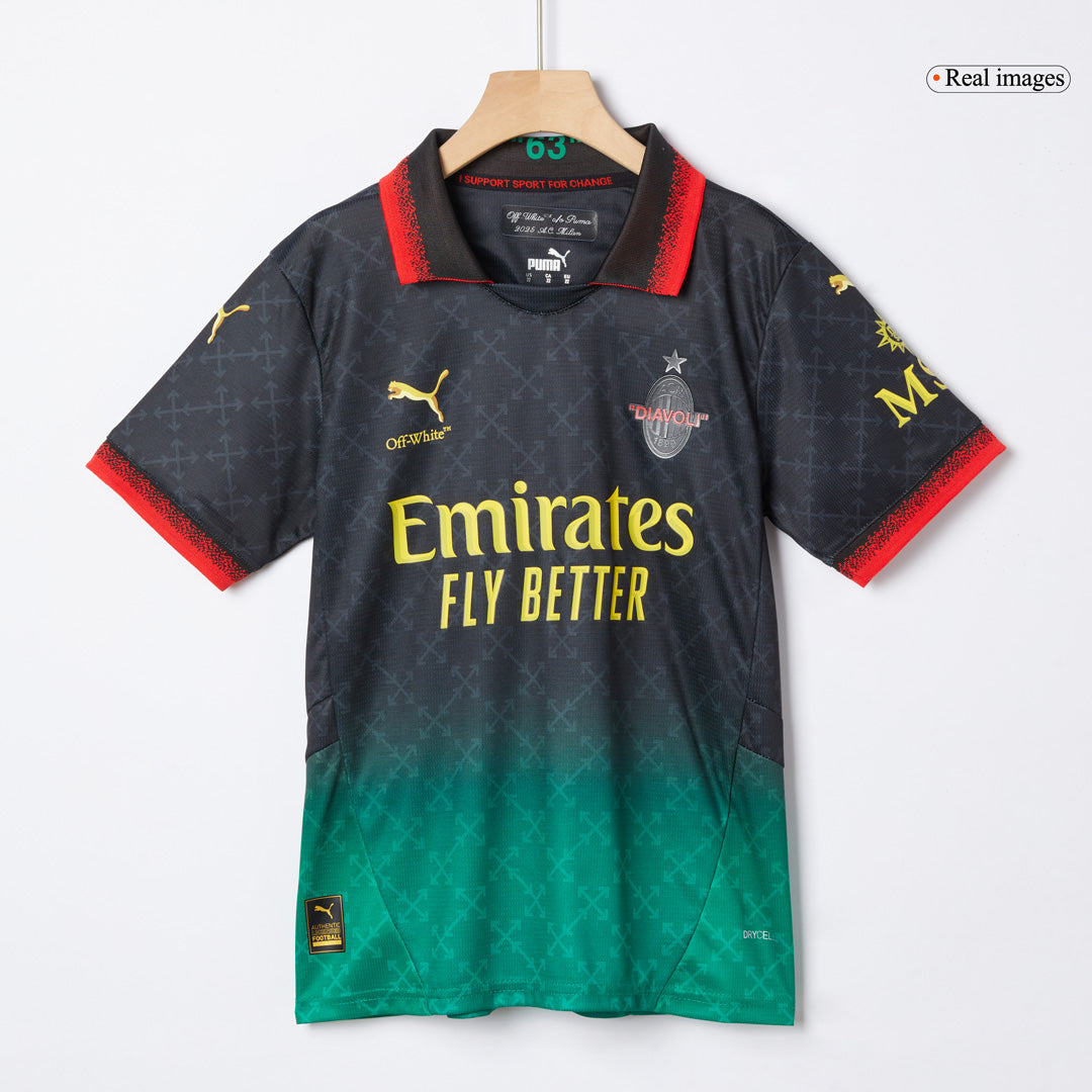 AC Mailand Viertes Auswärts-Fußballtrikot (Trikot + Shorts) 2024/25 Grün &amp; Schwarz für Kinder