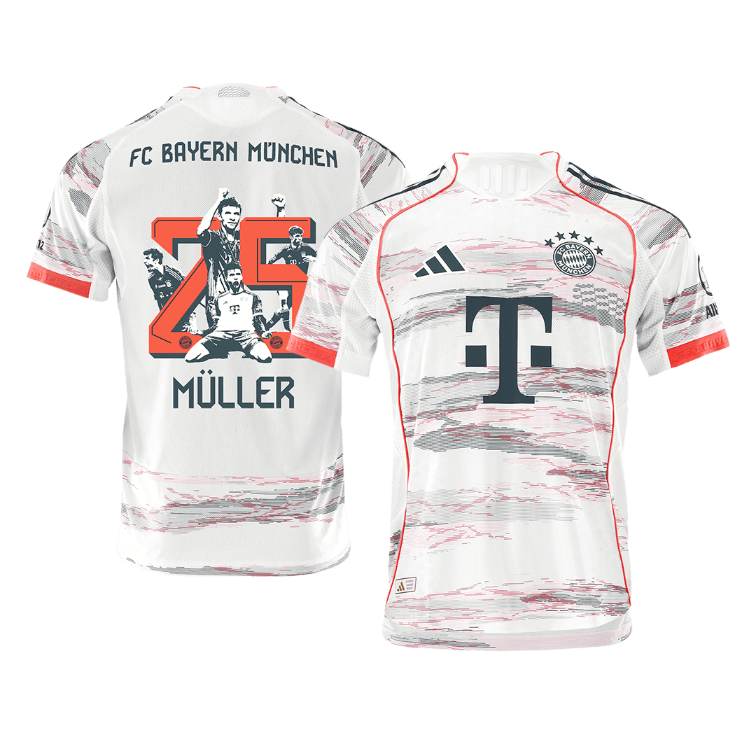 MÜLLER Special #25 Authentic Bayern Munich Away Soccer Jersey 2025/26 White