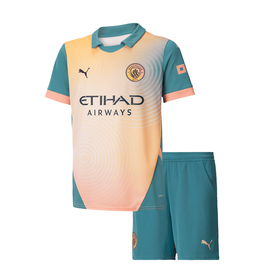 Maillot extérieur Manchester City 2024/25 pour enfant (maillot + short) - Definitely City (UCL)