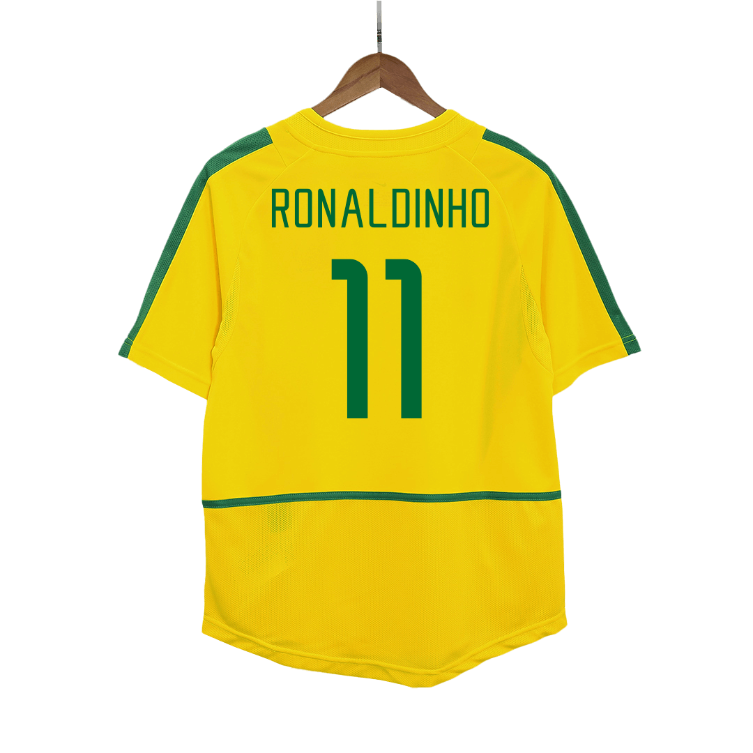 Brazil RONALDINHO #11 Home Soccer Jersey Retro 2002/03